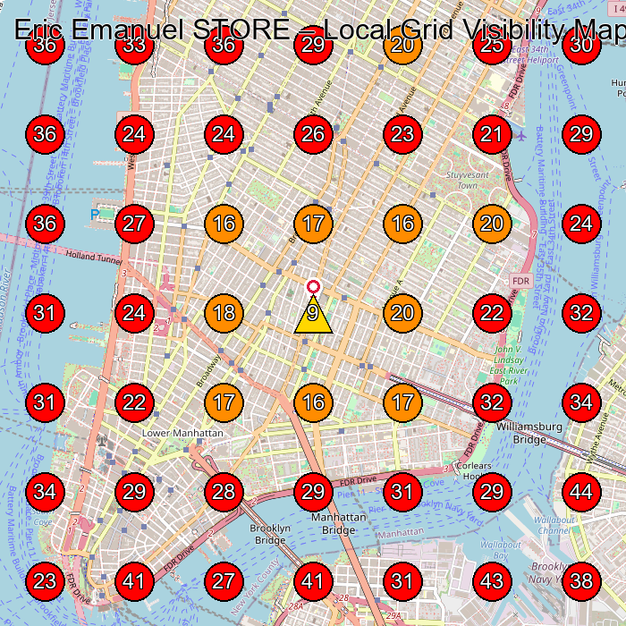 Eric Emanuel STORE GeoGrid visibility map for Negozio Di Abbigliamento in New York